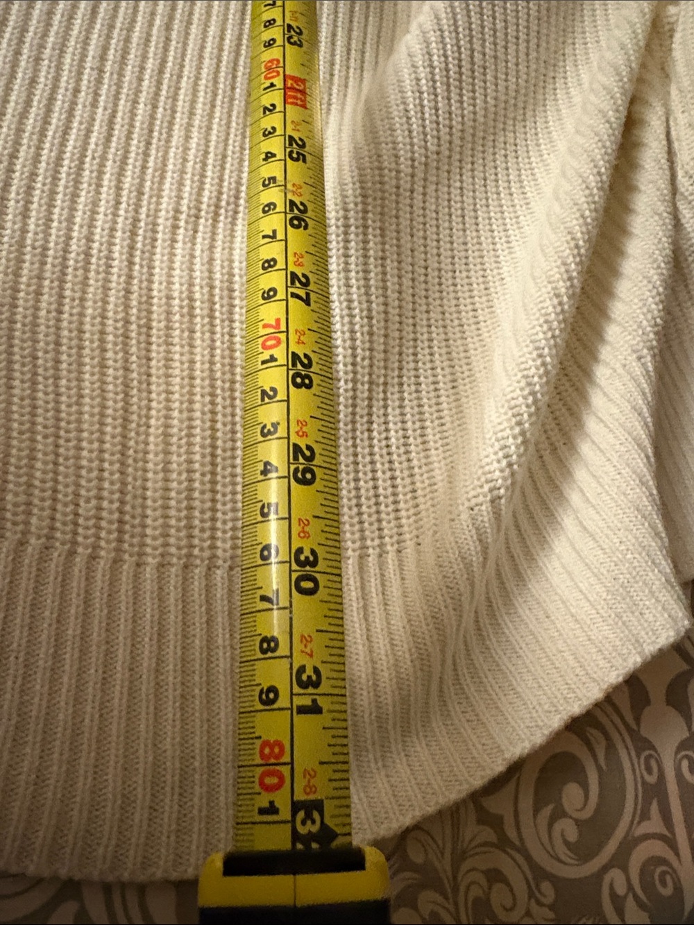 Universal Thread Ivory Open-Front Ribbed Knit Cardigan. Cotton - Picture 13 of 15